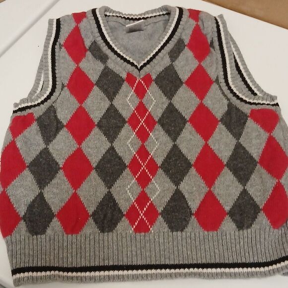 Carter's and George Boys 24M Vests, Red Flannel, Gray/Blue/Red Cardigan style - Picture 8 of 13